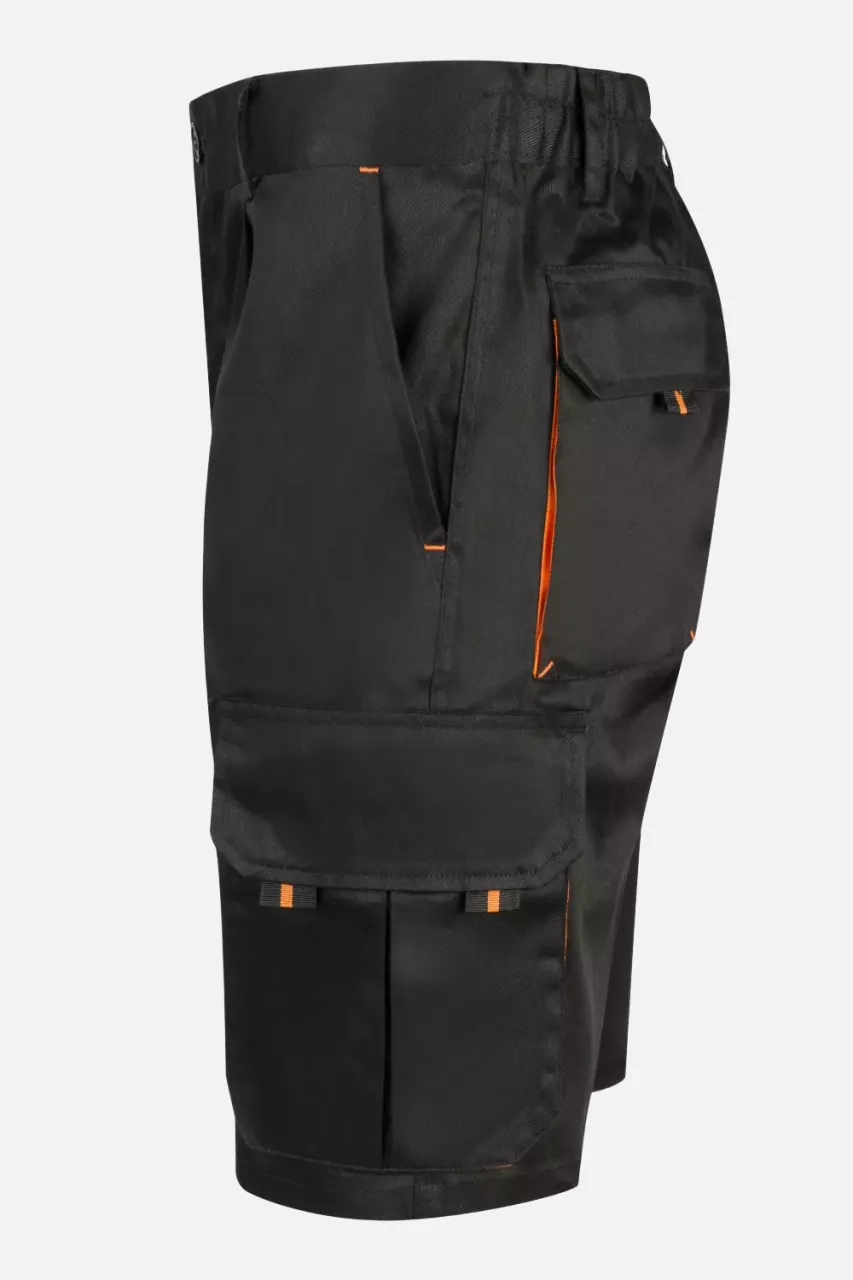Velilla 103007-00-16, Work Shorts, Black/Orange, image 6, gallery thumbnail