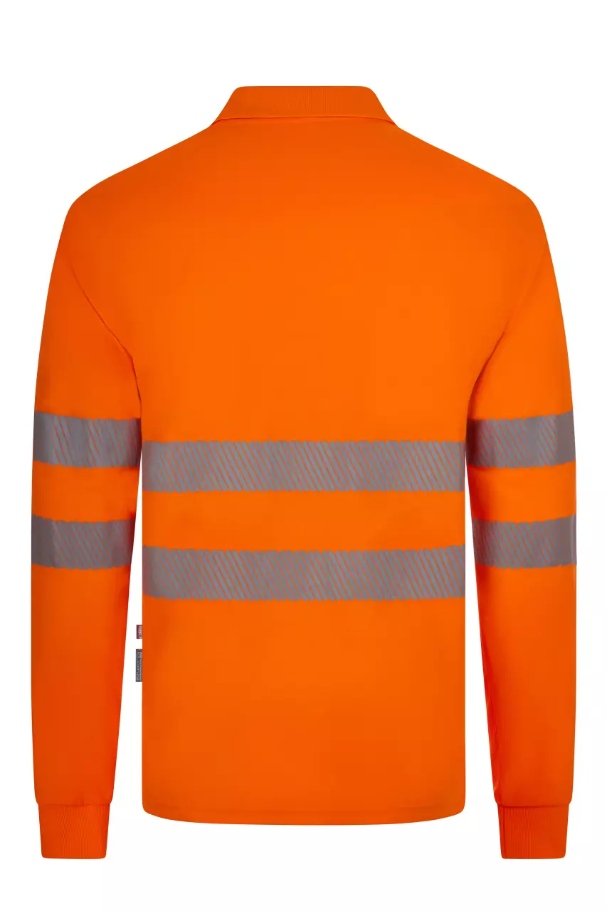 Velilla 305534-19-2, High-Vis Long Sleeved Polo Shirt, Size 4XL/5XL, Hi-Vis Orange, image 4, gallery thumbnail