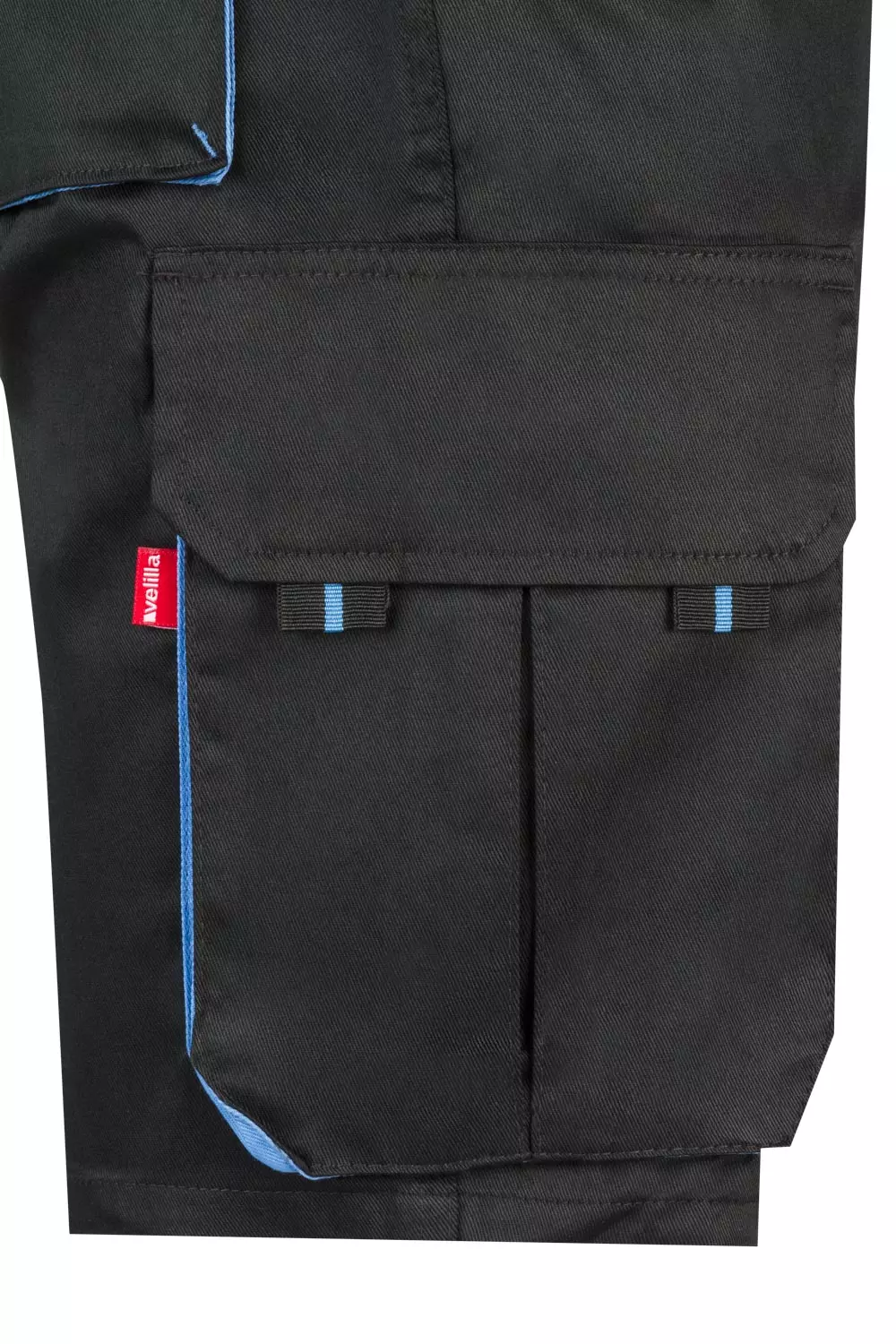 Velilla 103007-00-05, Work Shorts, Black/Sky Blue, image 3