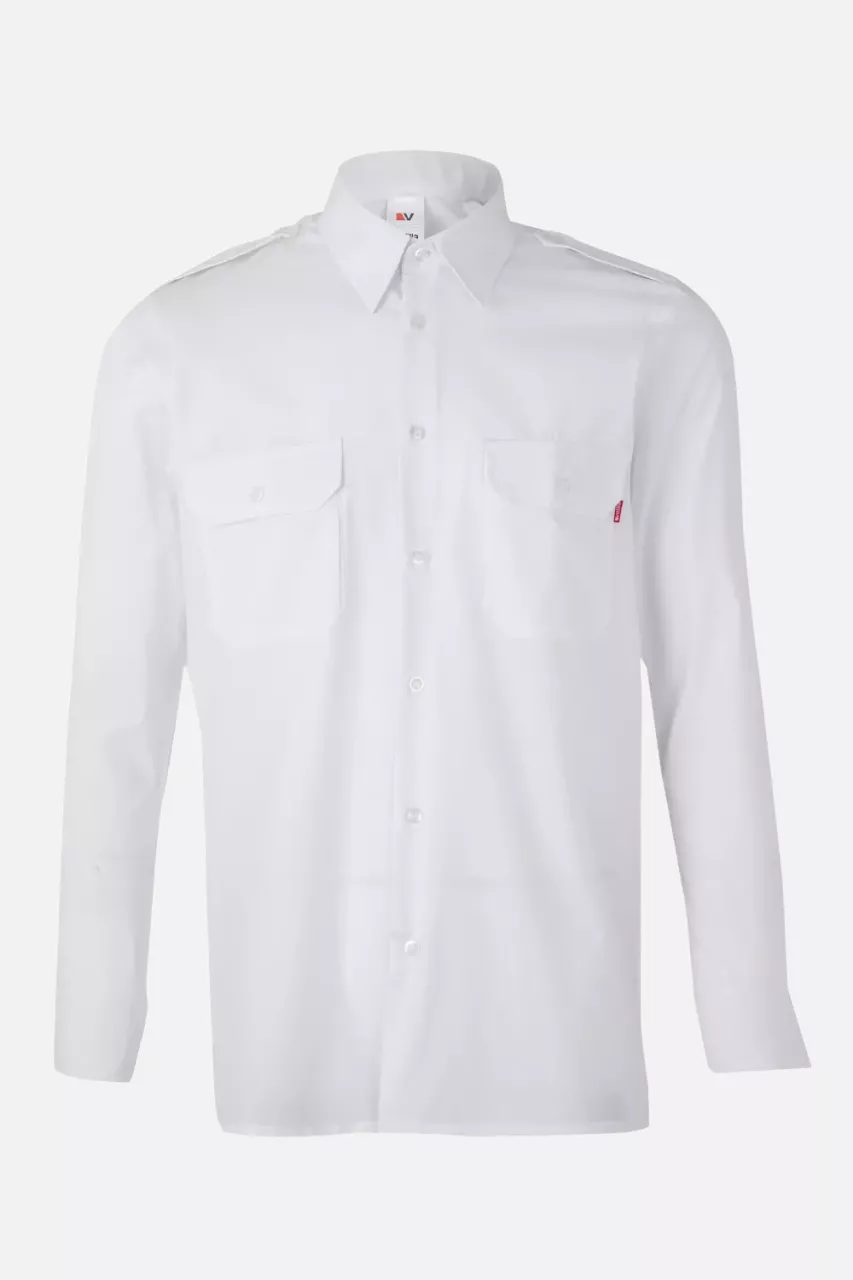 Velilla 530-07, Long Sleeved Work Shirt, White, image 1, gallery thumbnail