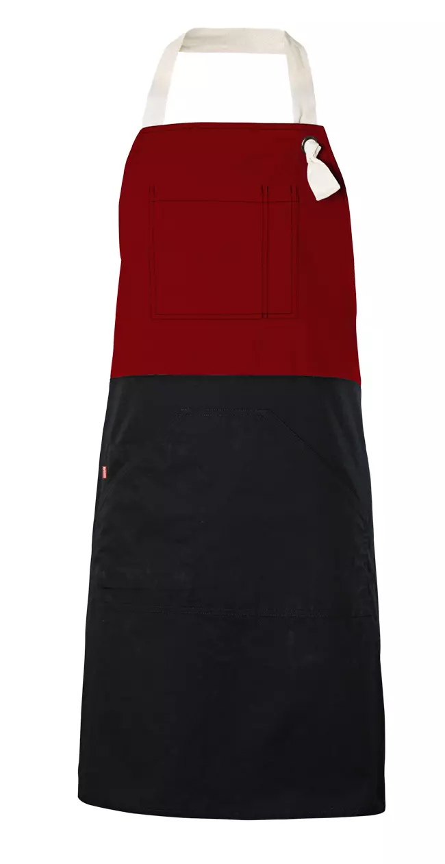 Velilla 404210B-12, Work Apron, Red/Black