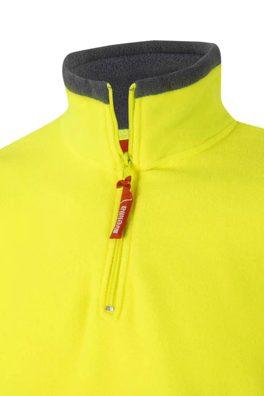 Velilla 0182-08-20, High-Vis Fleece Jacket, Grey/Hi-Vis Yellow, image 4, gallery thumbnail