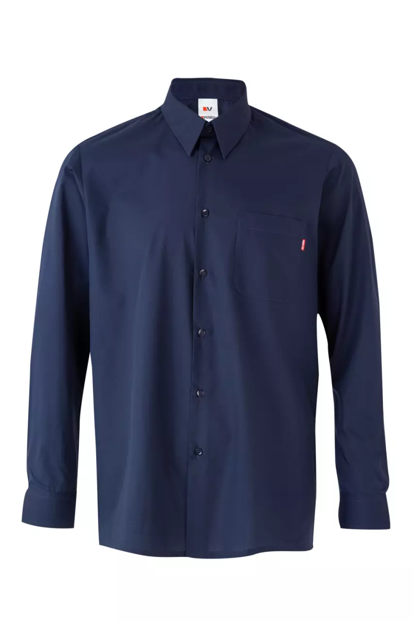 Velilla Long Sleeved Work Shirt, Marine Blue