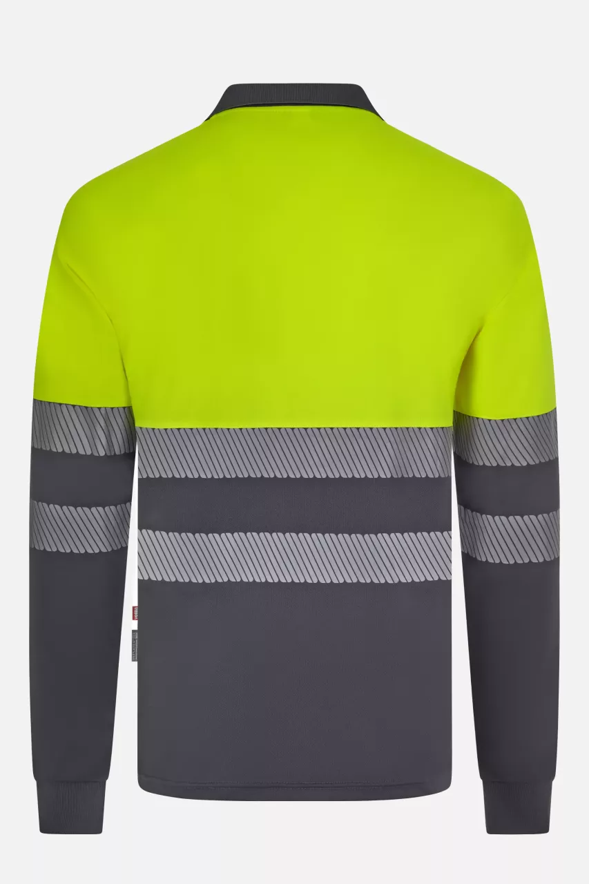 Velilla 305535-08-20-2, Warnschutz-Langarm-Poloshirt, Größe 4XL/5XL, Grau/Warngelb, image 3, gallery thumbnail