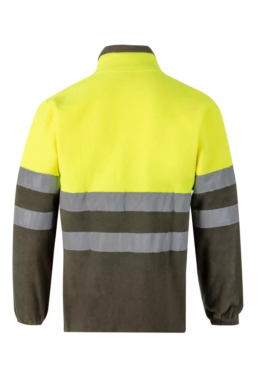 Velilla 0183-03-20, High-Vis Fleece Jacket, Khaki Green/Hi-Vis Yellow, image 4