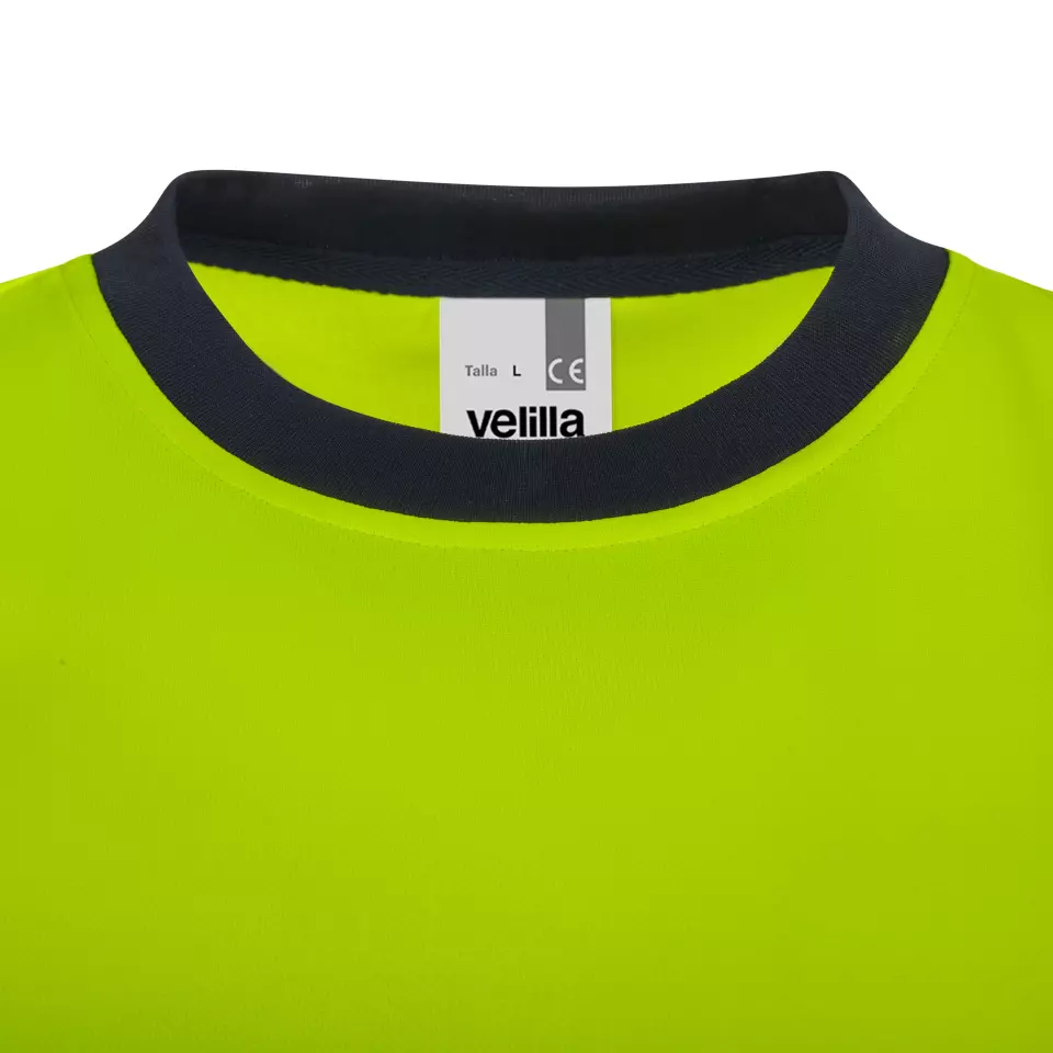 Velilla 305633-61-20, High-Vis T-Shirt, Navy Blue/Hi-Vis Yellow, image 2, gallery thumbnail