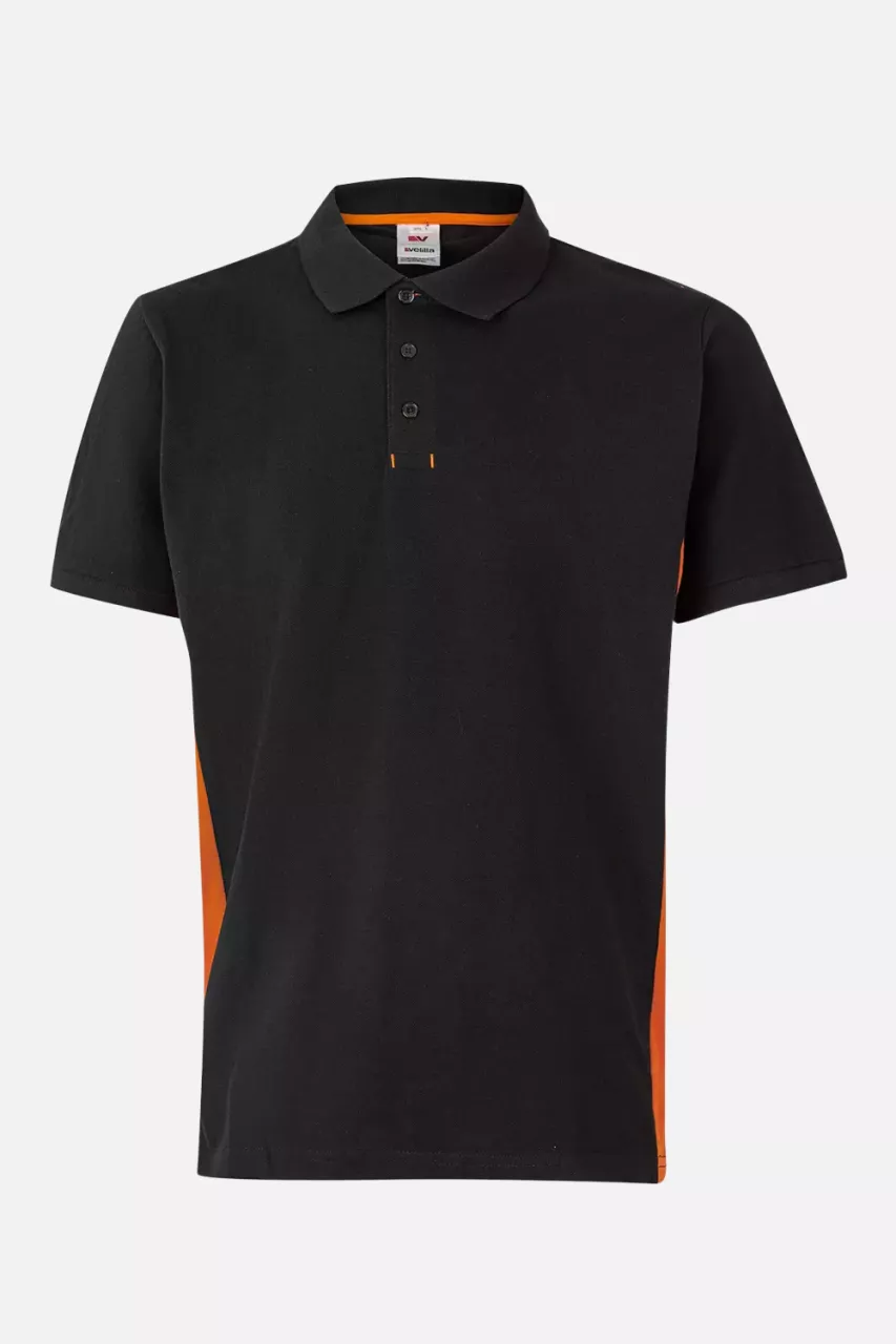 Velilla 105504-00-16, Polo Shirt, Black/Orange, image 1, gallery thumbnail