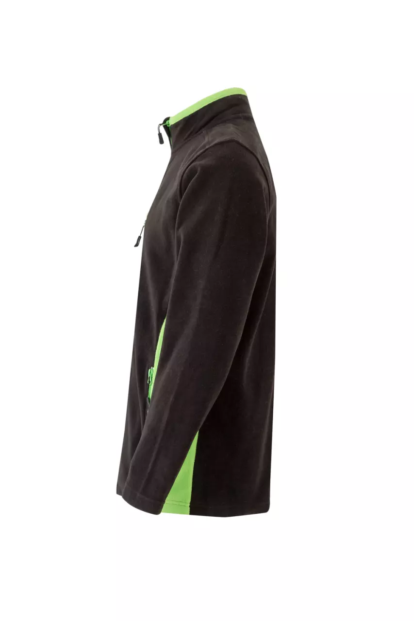 Velilla 201504-00-25, Fleece Jacket, Black/Lime Green, image 2, gallery thumbnail