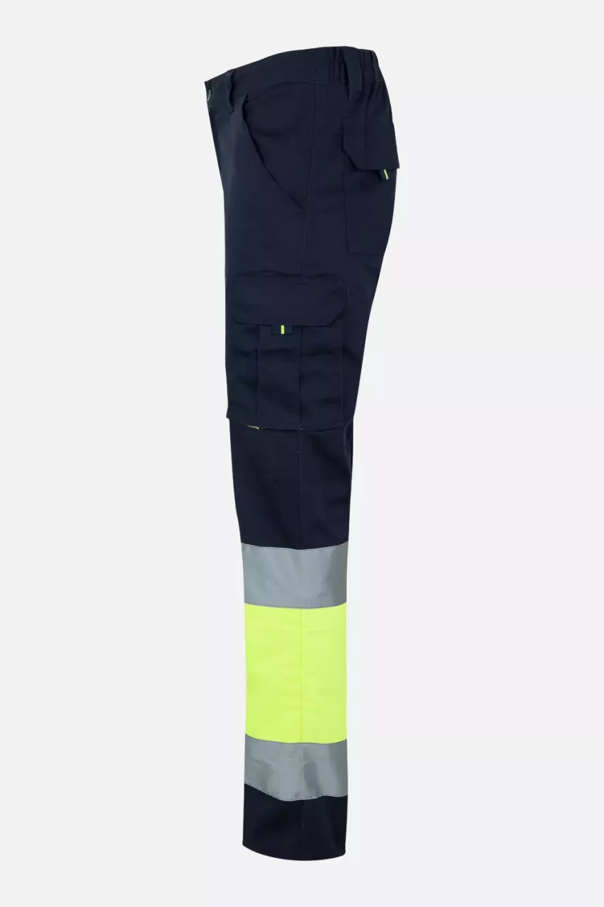 Velilla 303002S-61-20-2, High-Vis Work Trousers, Size 4XL/5XL, Navy Blue/Hi-Vis Yellow, image 5, gallery thumbnail