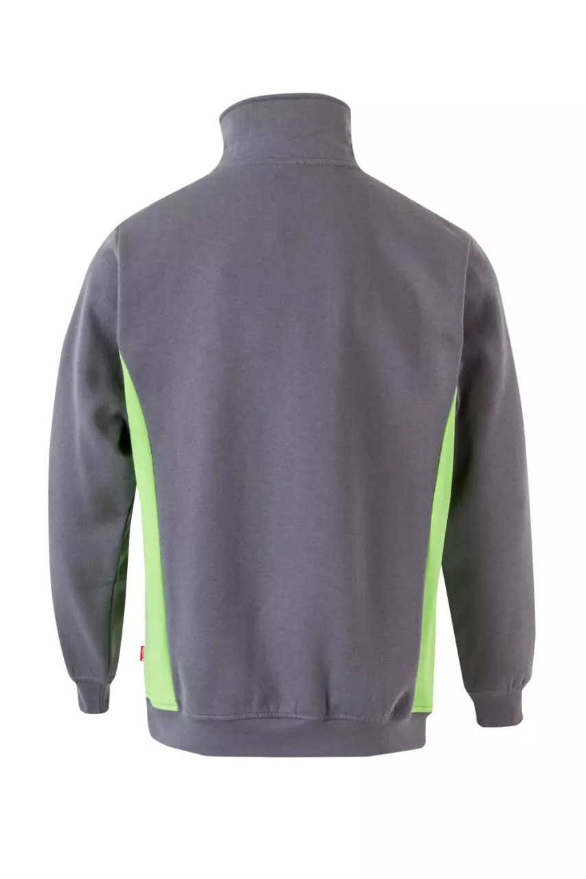 Velilla 105704-08-25, Work Sweatshirt, Grey/Lime Green, image 4, gallery thumbnail