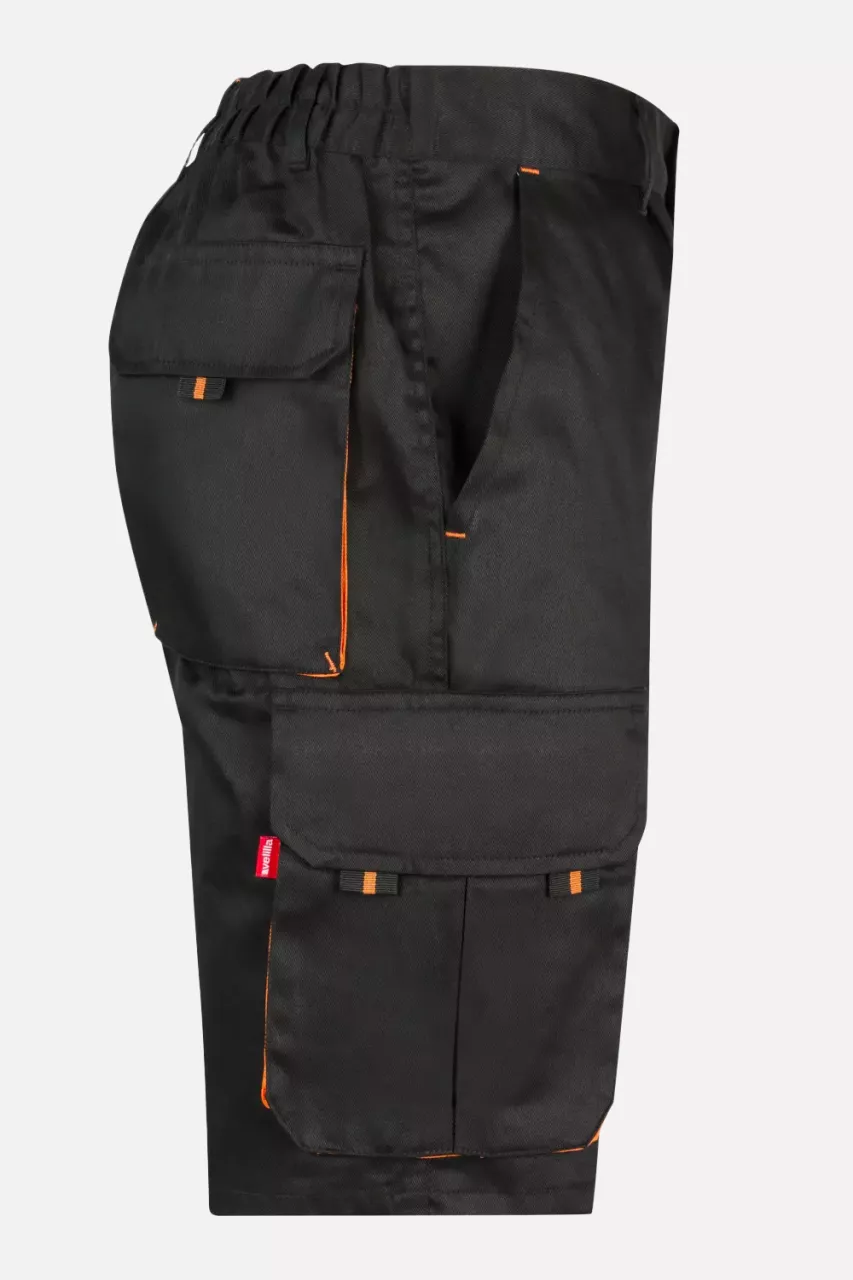 Velilla 103007-00-16, Work Shorts, Black/Orange, image 2, gallery thumbnail