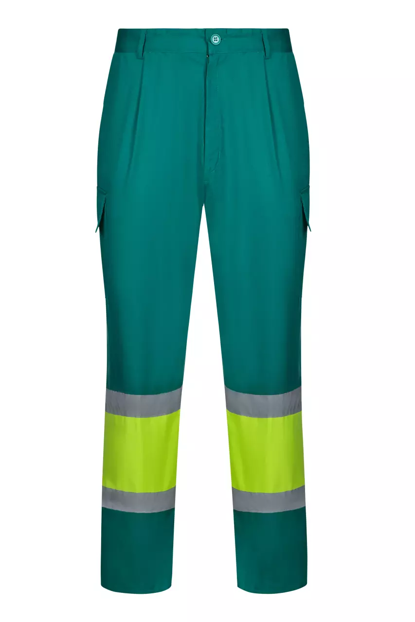 Velilla 303003-02-20, High-Vis Work Trousers, Green/Hi-Vis Yellow