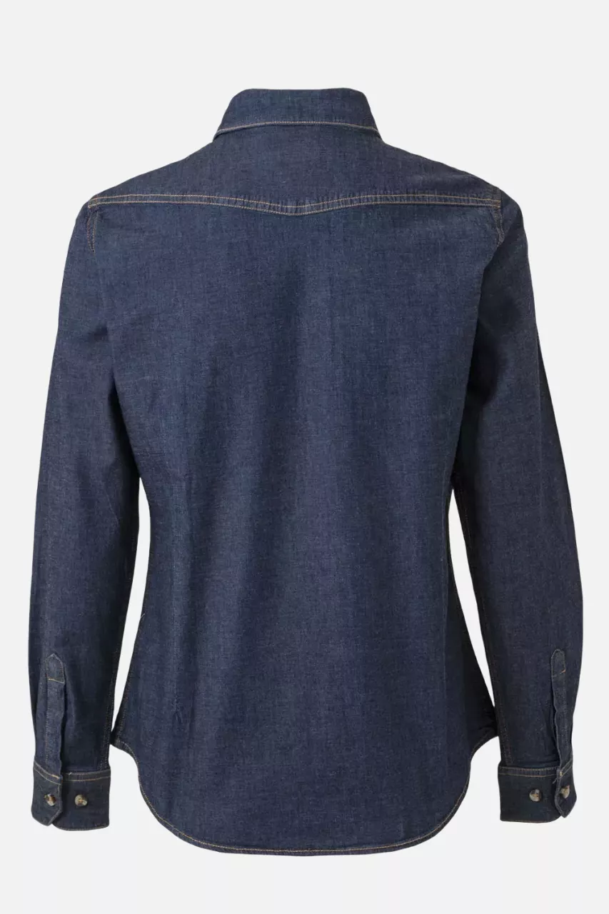 Velilla 405007S-63, Denim Work Shirt, Blue Denim, image 4, gallery thumbnail