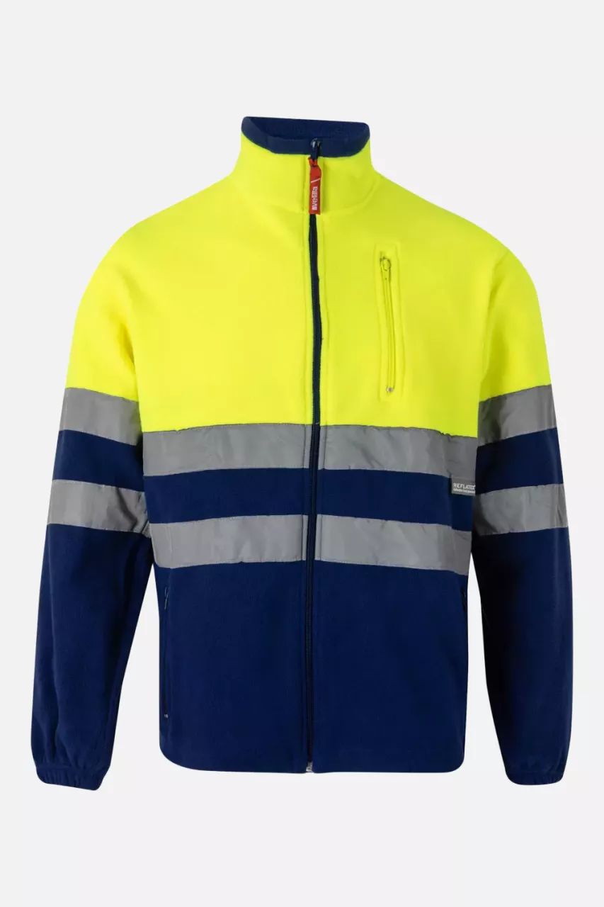 Velilla 0183-09-20-2, High-Vis Fleece Jacket, Size 4XL/5XL, Royal Blue/Hi-Vis Yellow, image 1, gallery thumbnail