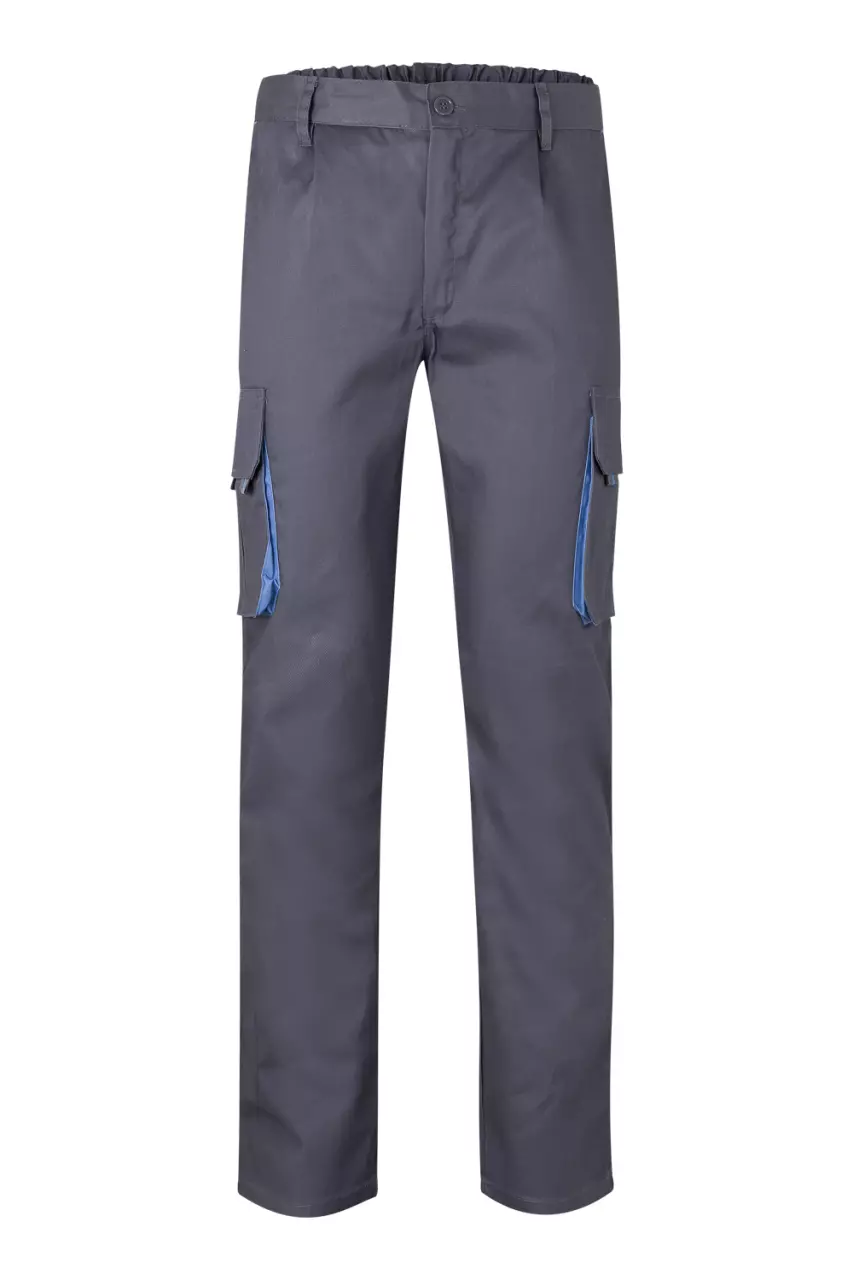 Velilla Work Trousers, Grey/Sky Blue