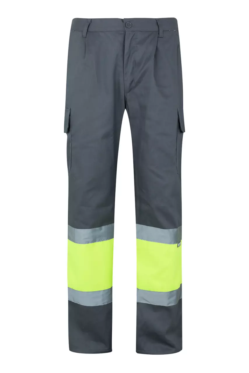 Velilla 0157-08-20, Warnschutz-Hose, Grau/Warngelb