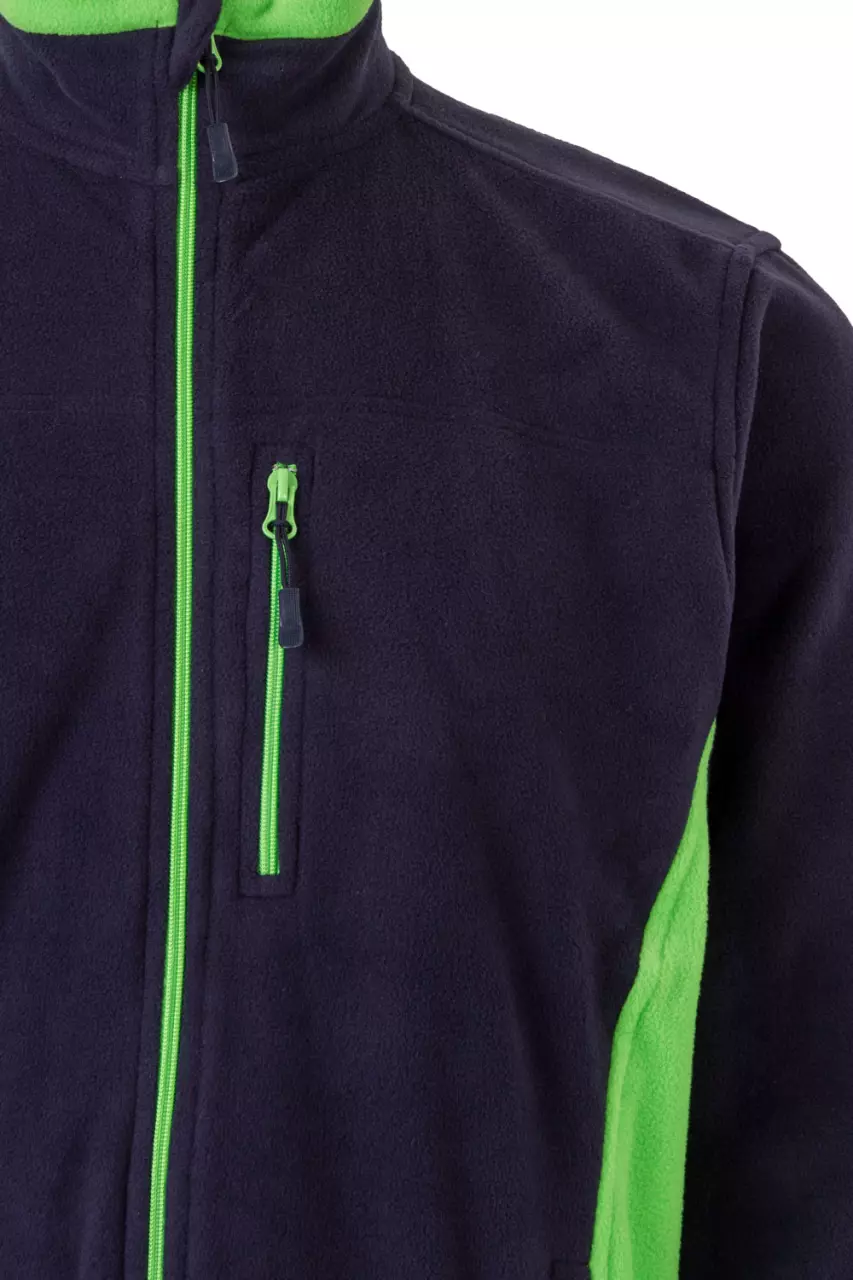 Velilla 201504-61-25, Fleece Jacket, Navy Blue/Lime Green, image 2, gallery thumbnail