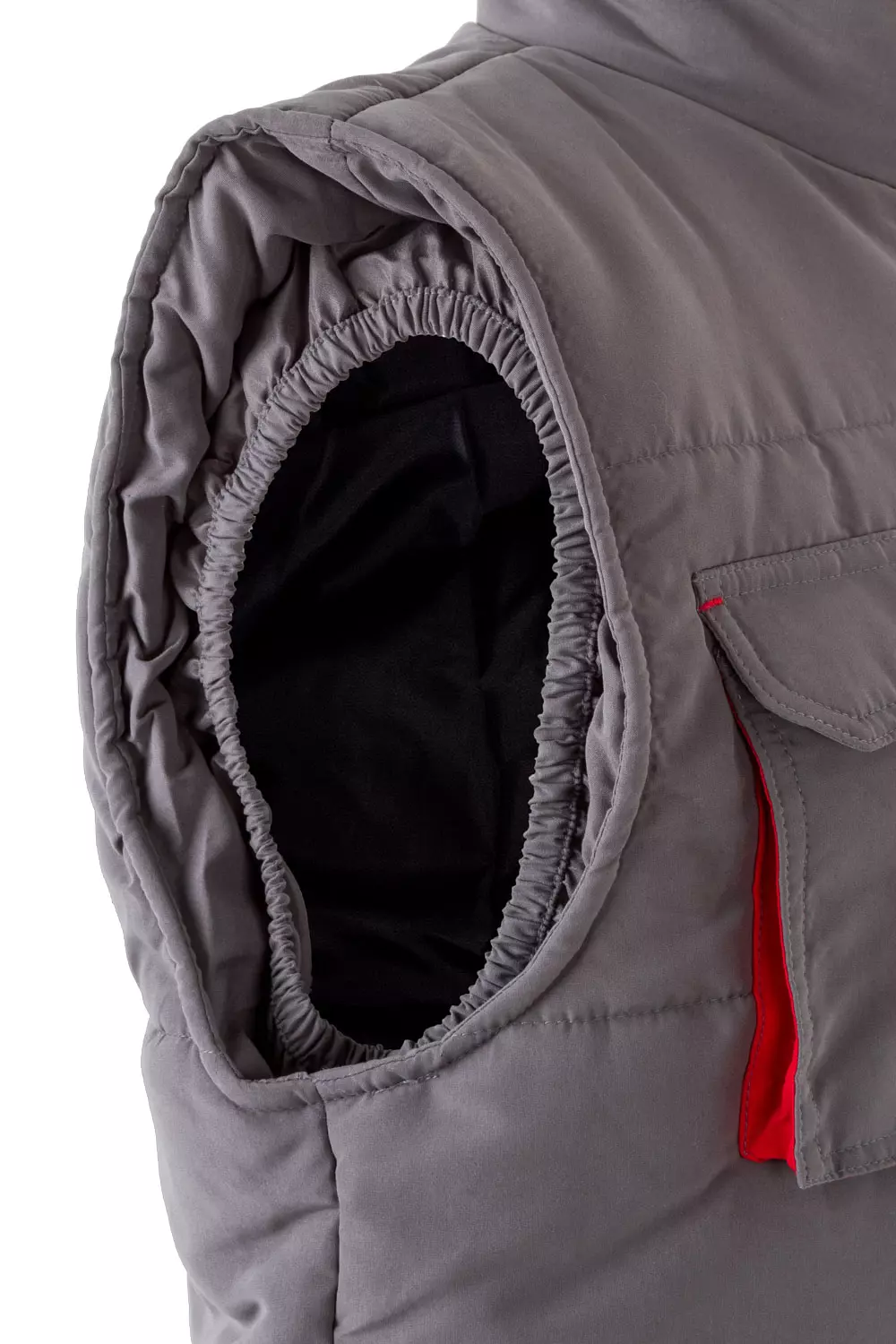 Velilla 205902-08-12, Padded Work Vest, Grey/Red, image 3