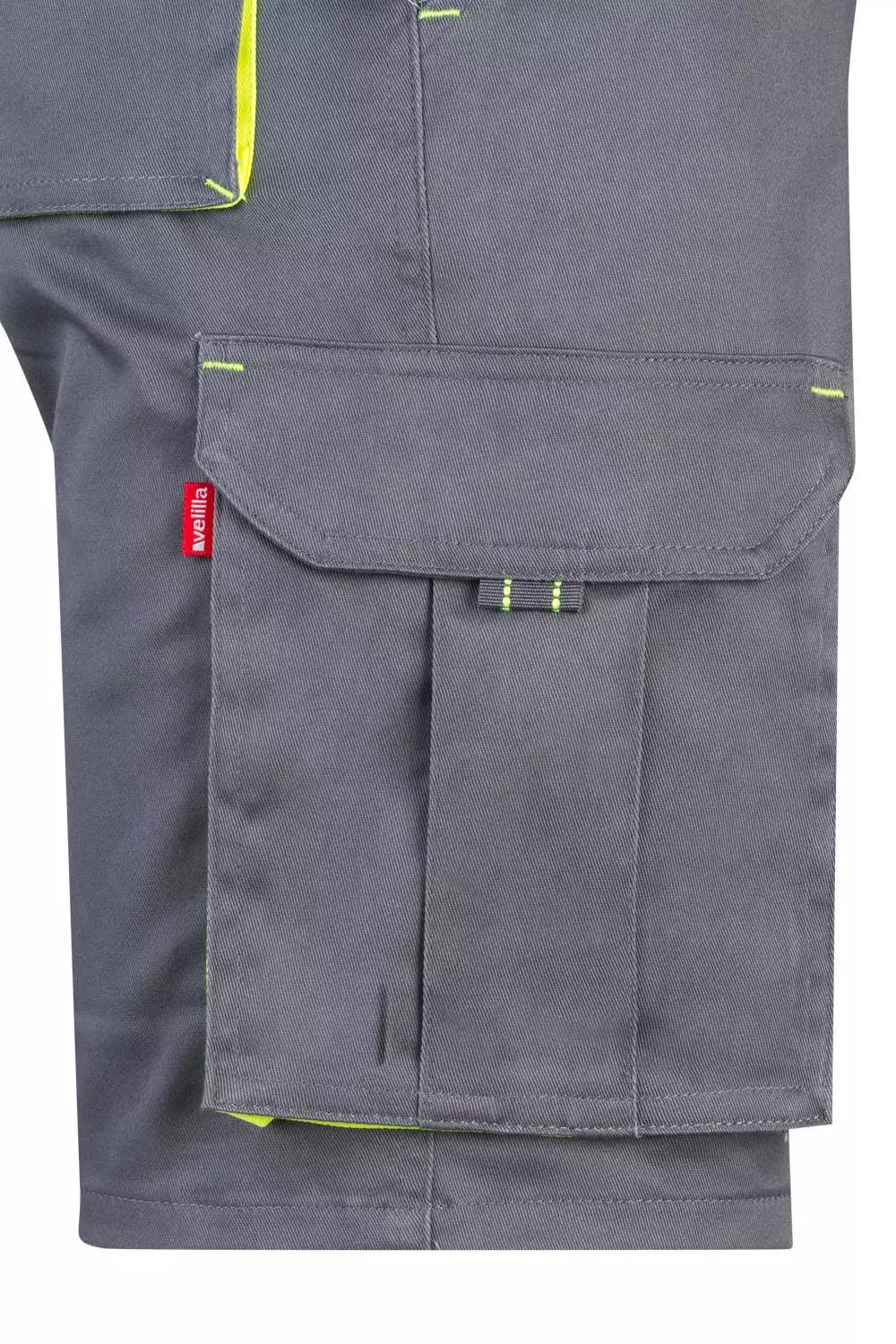 Velilla 103010S-08-20, Work Shorts, Grey/Hi-Vis Yellow, image 2