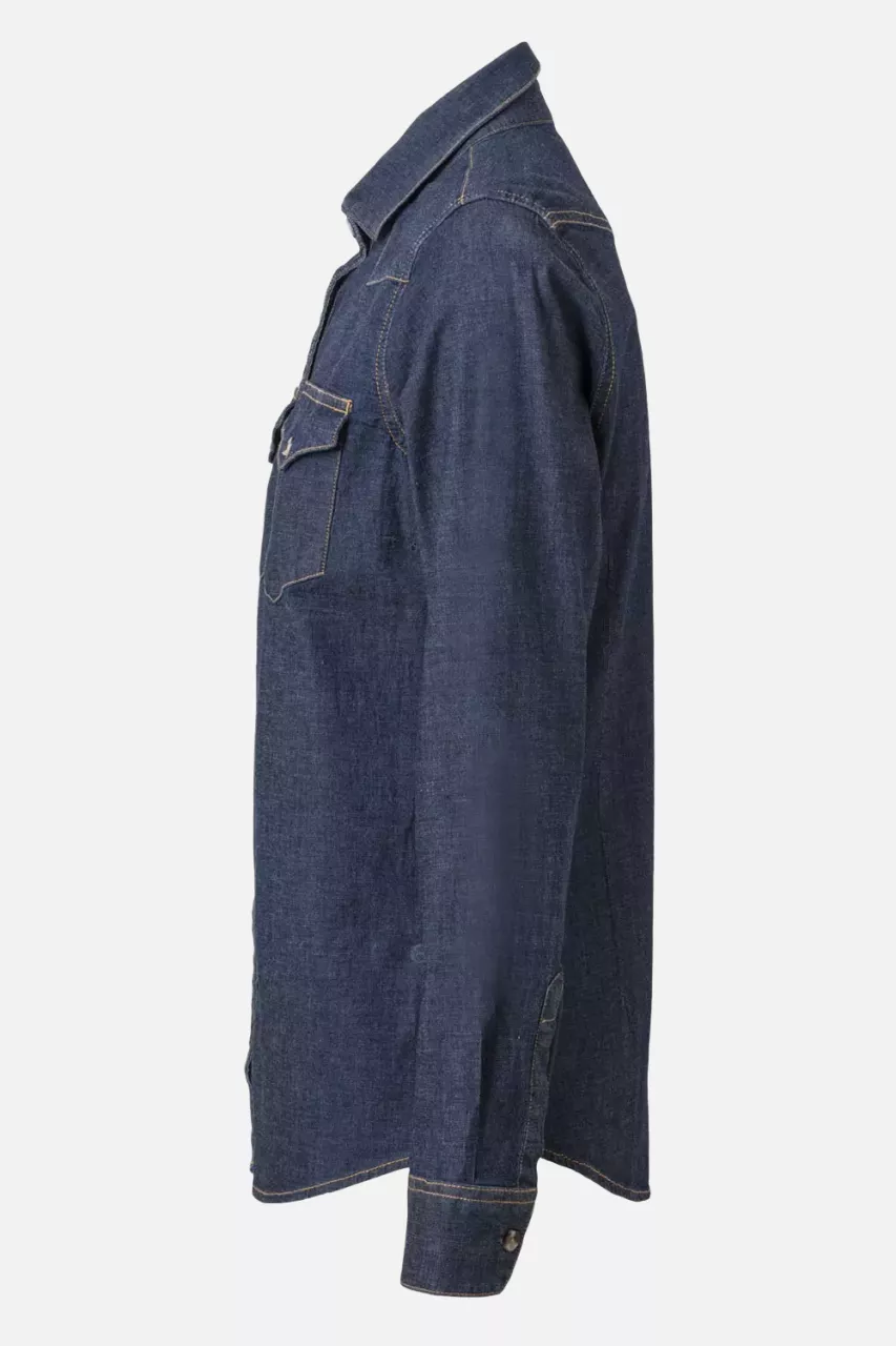 Velilla 405007S-63, Denim Work Shirt, Blue Denim, image 5, gallery thumbnail