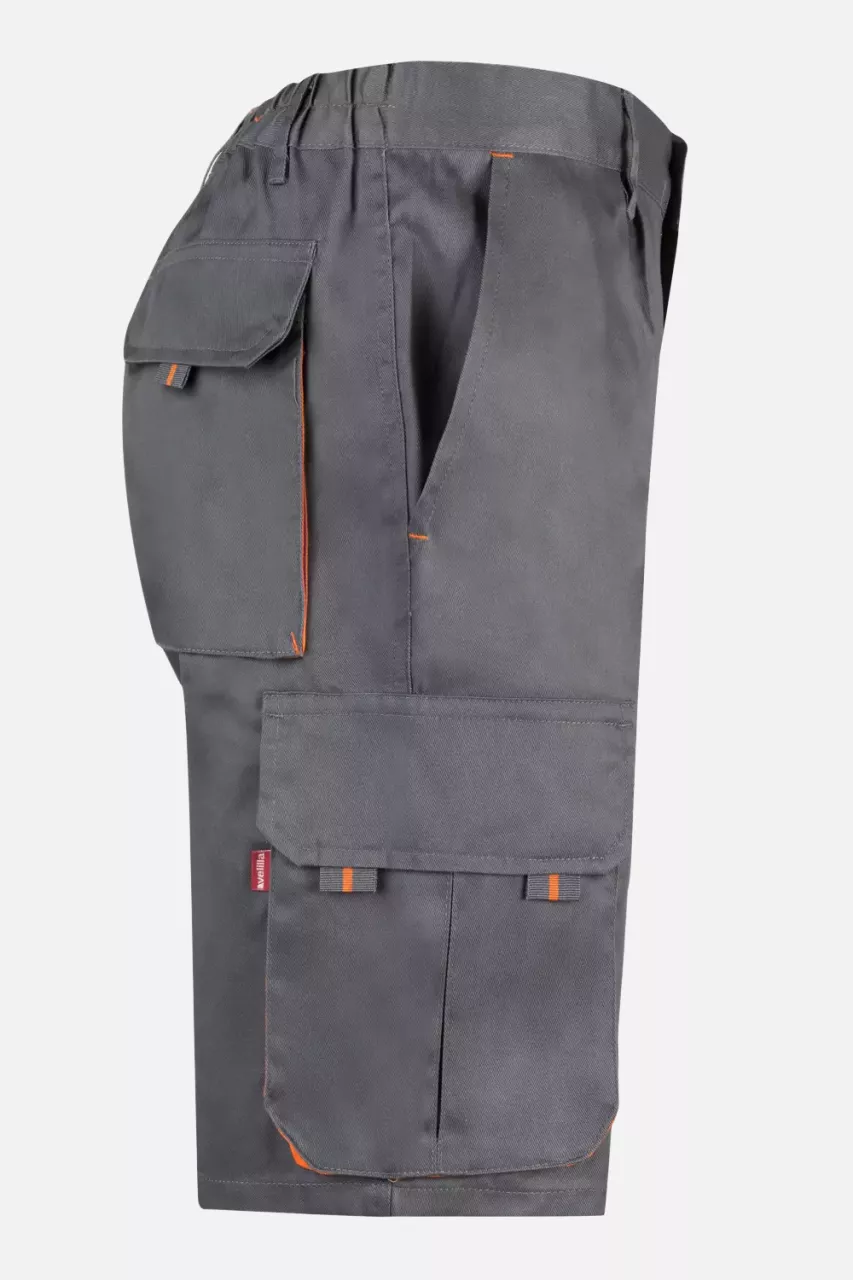Velilla 103007-08-16, Work Shorts, Grey/Orange, image 5, gallery thumbnail