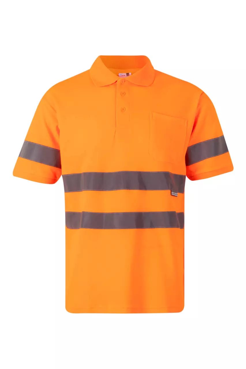 Velilla 305512-19-2, Warnschutz-Kurzarm-Poloshirt, Größe 4XL/5XL, Warnschutz-Orange, image 1, gallery thumbnail