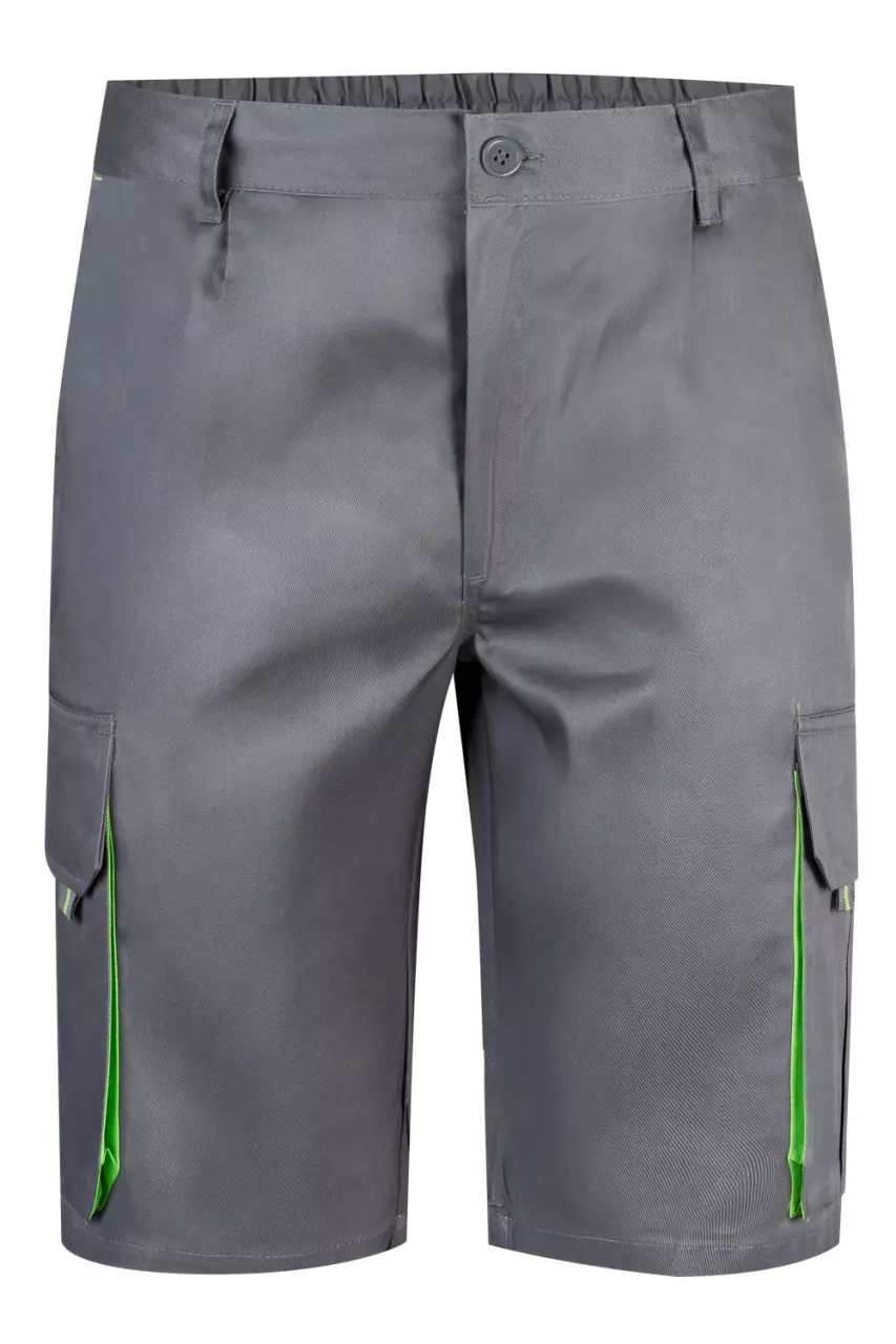 Velilla 103007-08-25, Work Shorts, Grey/Lime Green