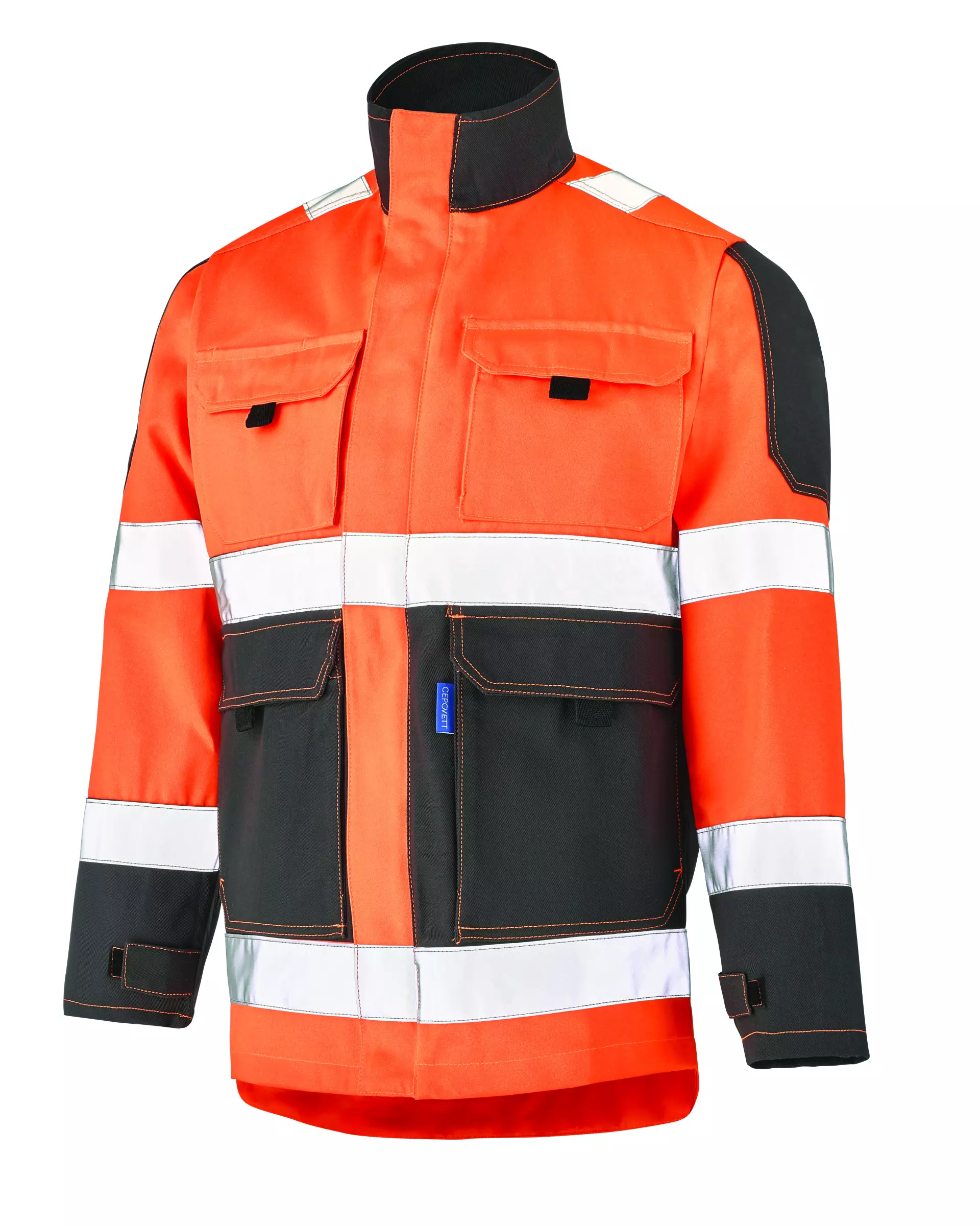 Cepovett 92828267-XVR-HUC, Fluo Tech Stand-Up Collar Jacket, Fluo Orange/Anthracite, image 1