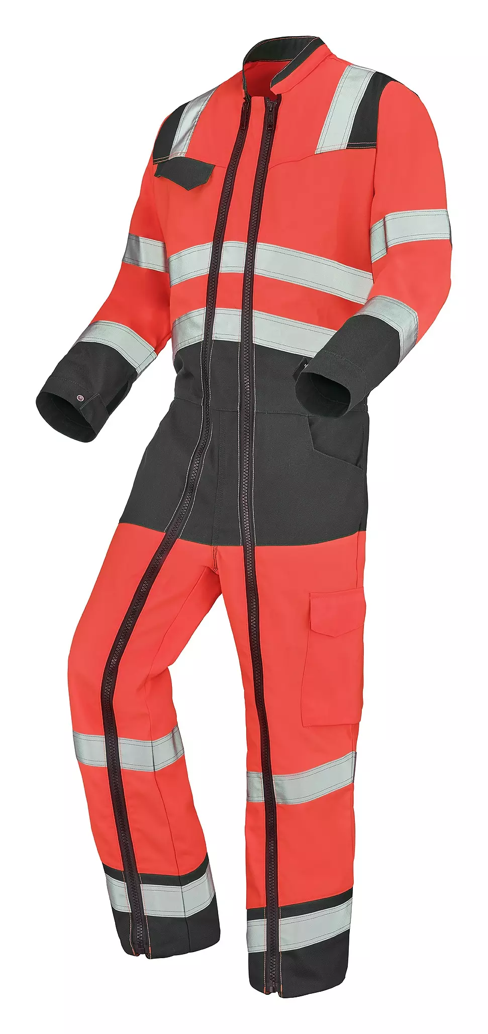 Cepovett 9J869570-OWR-HCN, Fluo Safe Xp Coverall, Hi-Vis Red/Grey, image 1