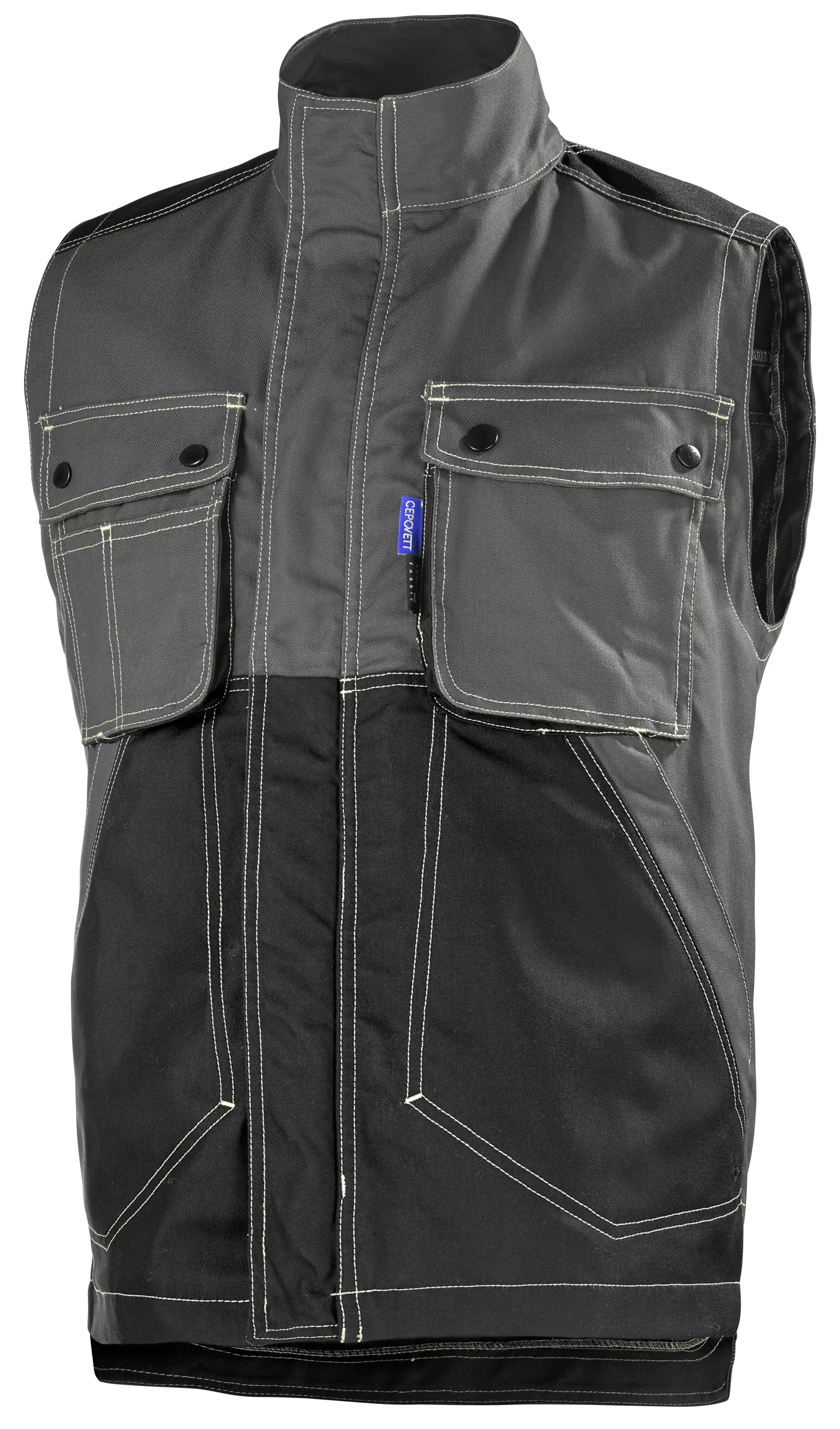 Cepovett 92619883-HAC-HCQ, Craft Worker Standing Collar Vest, Anthracite/Black, image 1