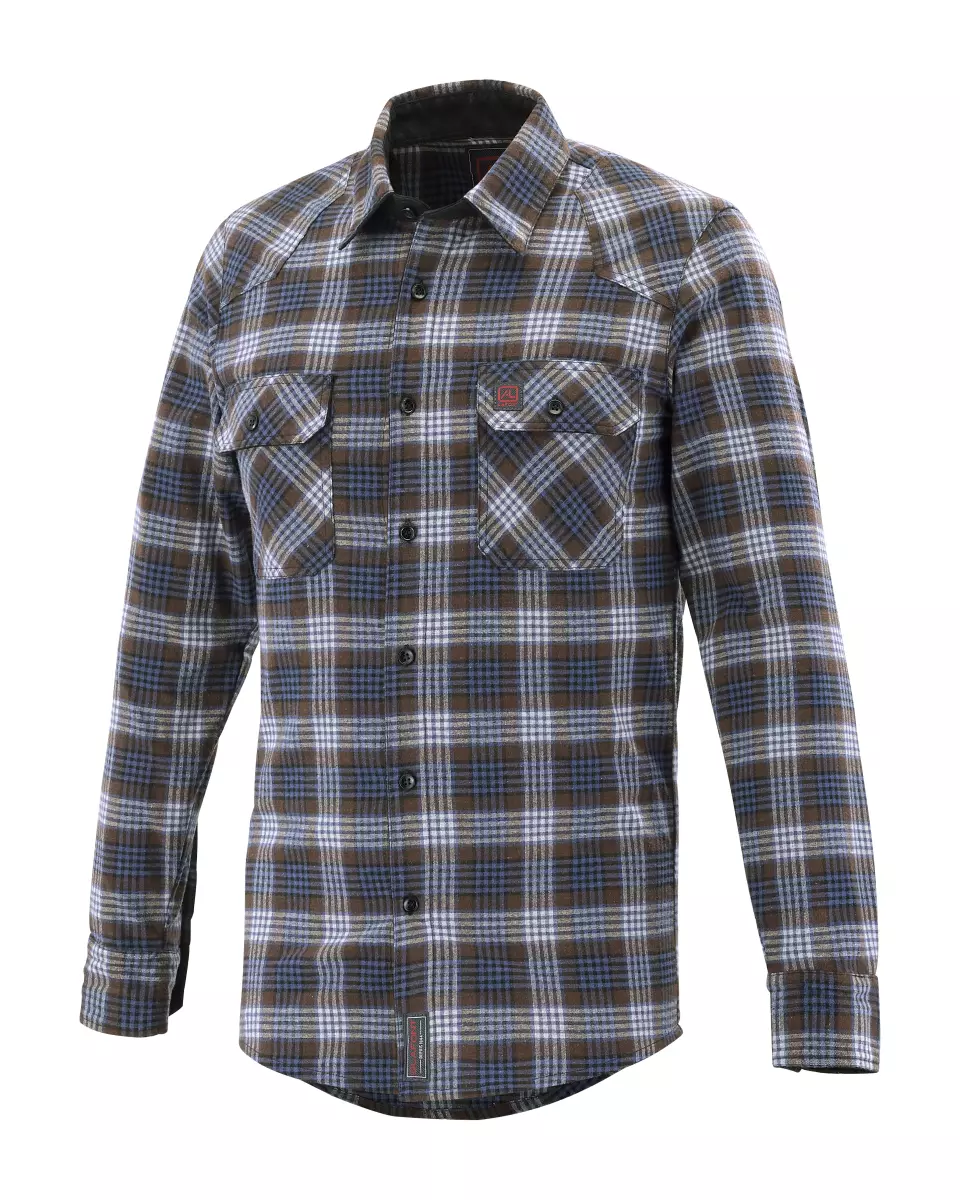 LaFont BPEGEN-JIA-GGO, Josephine Flannel Shirt, Plaid Blue/Brown, image 1, gallery thumbnail