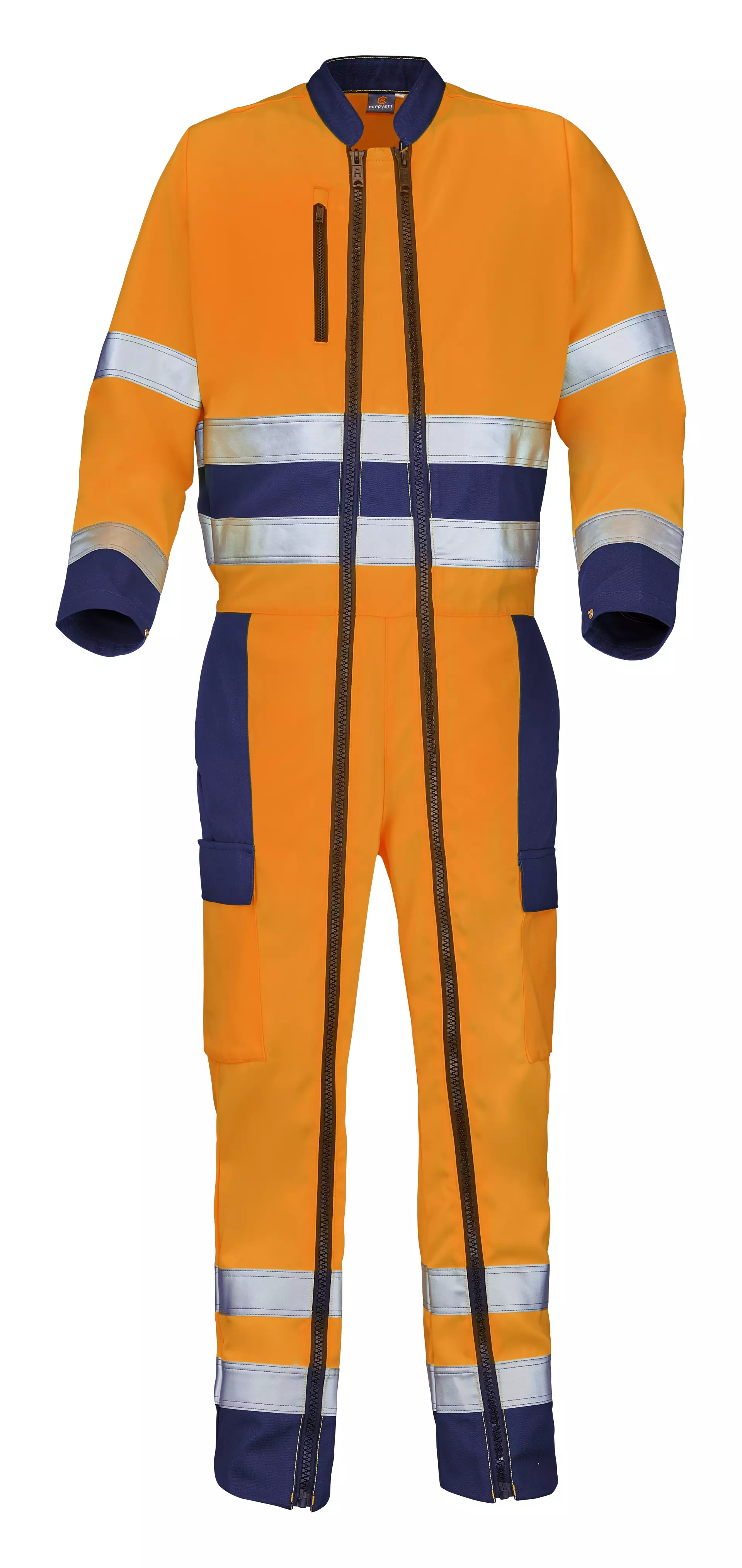 Cepovett 9J813047-XGZ-HEN, Fluo Base Xp Hi-Vis Coverall, Fluorescent Orange/Navy Blue, image 1