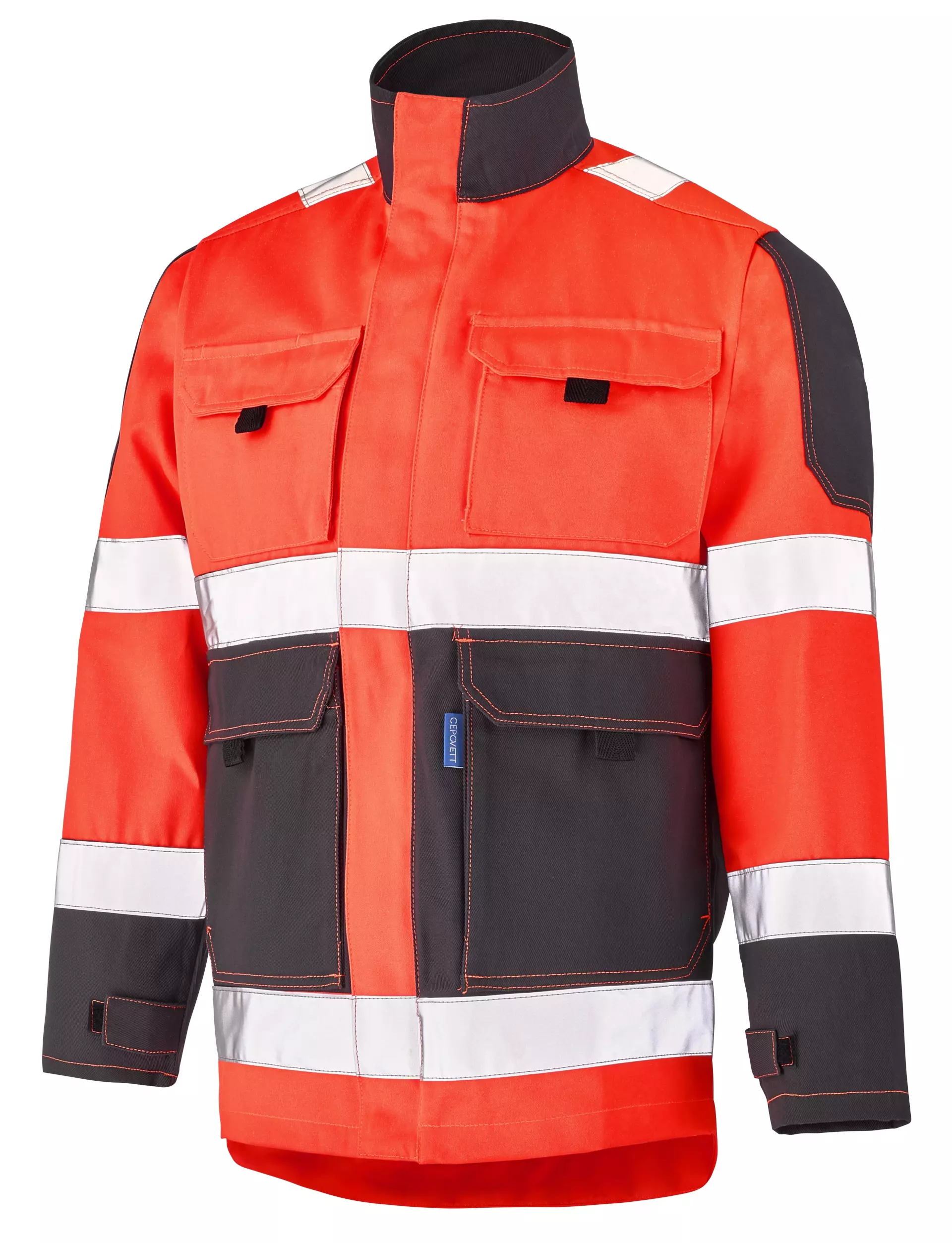 Cepovett 92828267-ORR-HUC, Fluo Tech Stand-Up Collar Jacket, Fluo Red/Anthracite, image 1
