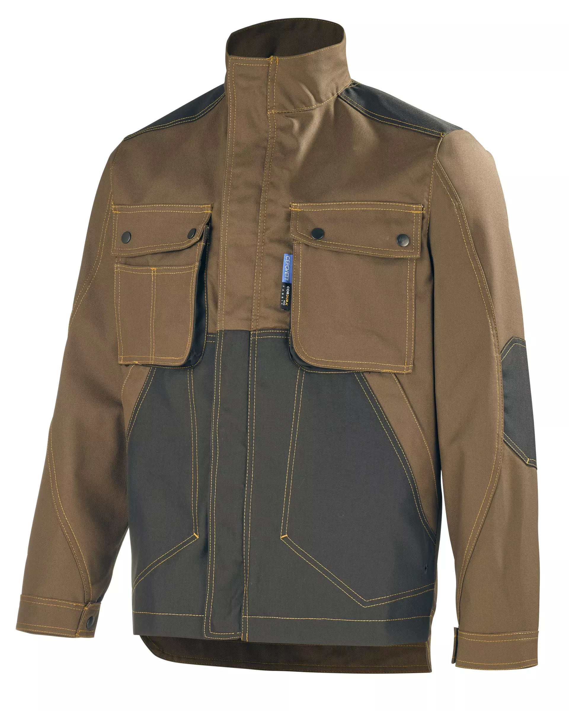 Cepovett 92509883-KNC-HAQ, Craft Worker Stand-Up Collar Jacket, Brown/Black, image 1