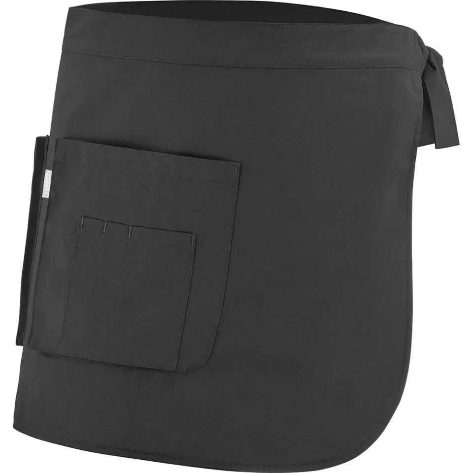 LaFont 9CAS9185-SZ, Cashew Catering Apron, Black, image 2, gallery thumbnail