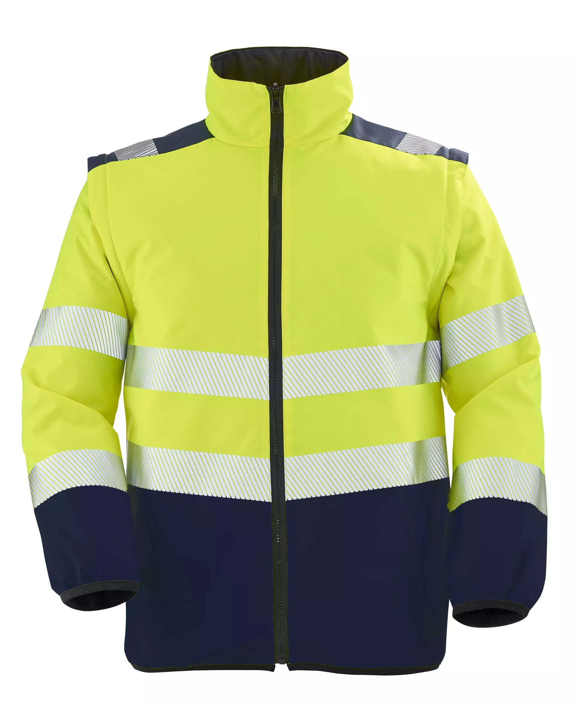 Cepovett 9D05-VSR-HAF, Morvan Hi-Vis Down Jacket, Fluorescent Yellow/Navy