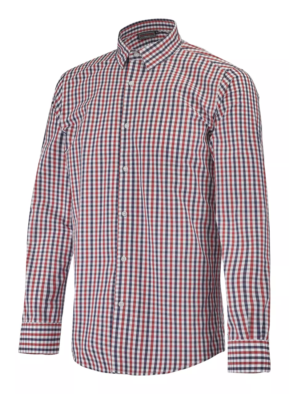 LaFont FOR18870-JGO-GMC, Rampal Vichy men's long sleeve shirt, checks navy blue/red, image 1, gallery thumbnail
