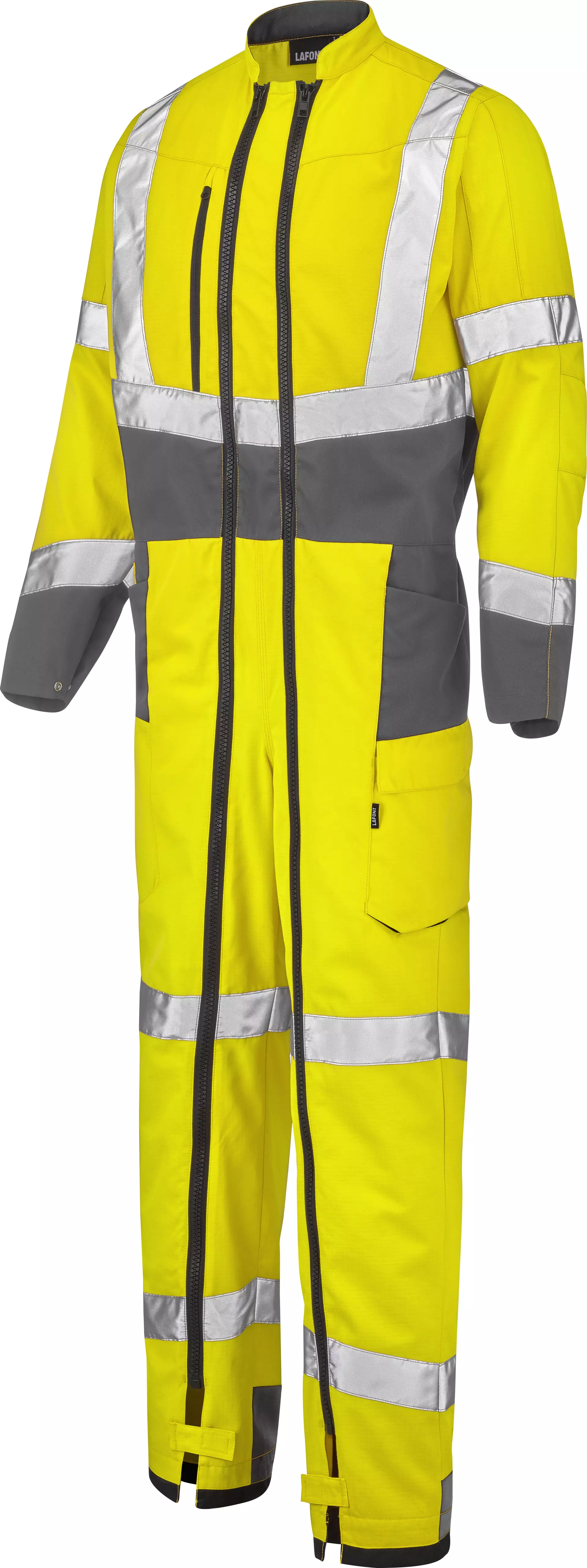 LaFont 5HVH3PI-YWZ-GBN, Optic Pi Hi-Vis Coverall, Fluorescent Yellow/Mineral Grey, image 1