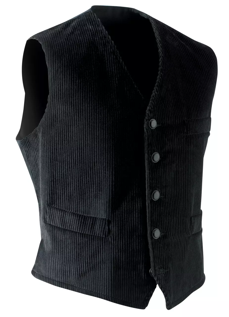 LaFont 960VC9-LUC-GWQ, Denis Corduroy Vest, Black, image 1, gallery thumbnail