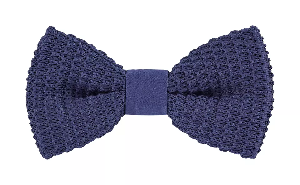LaFont T633-MU, Piat Knitted Bow Tie, Navy Blue, image 1, gallery thumbnail