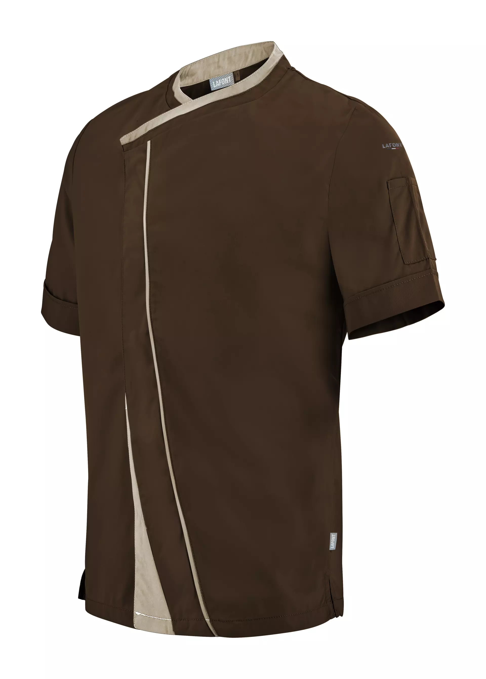 LaFont 2PARCP-HSF-GCT, Parsley Men's Chef's Jacket, Chocolate/Beige, image 1