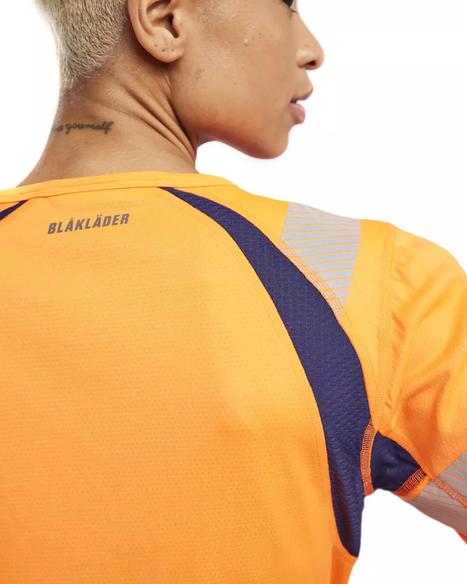 Blaklader 350325375389, High Vis Ladies T-Shirt, Orange/Navy Blue, image 5, gallery thumbnail