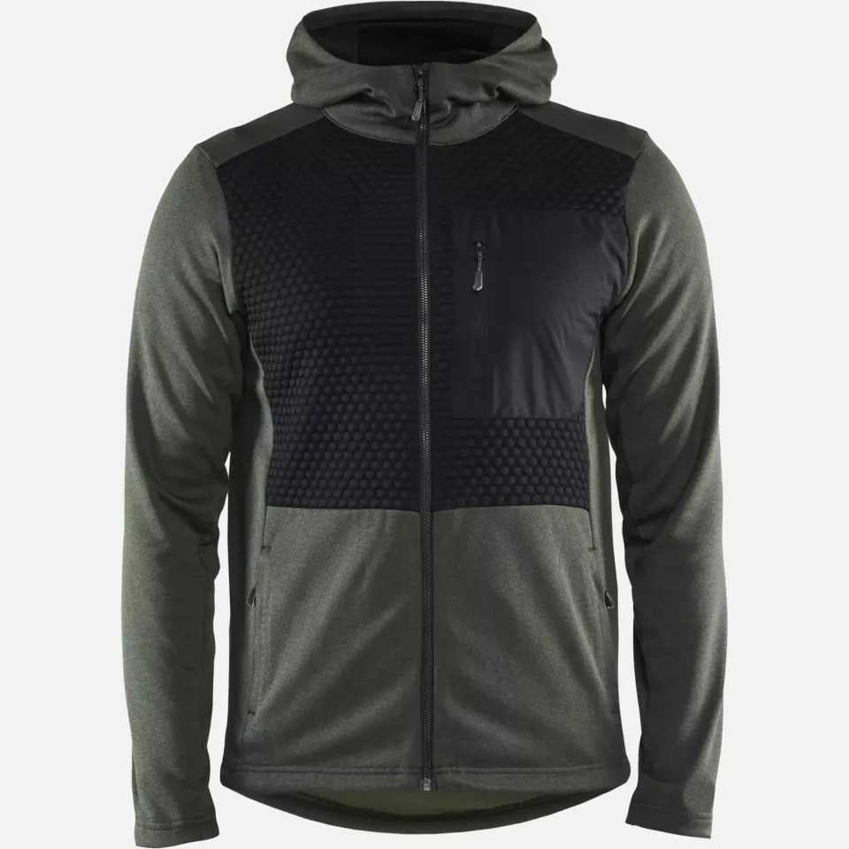 Blaklader 354025334199, Hooded Sweatshirt with Zipper, Autumn Green/Black, image 1, gallery thumbnail