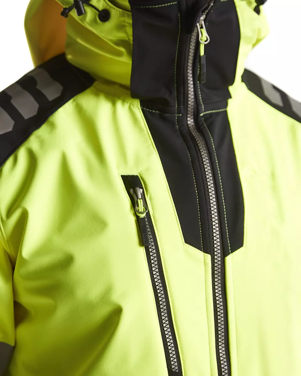 Blaklader 449125133399, High Vis Softshell Jacket, Yellow/Black, image 8, gallery thumbnail