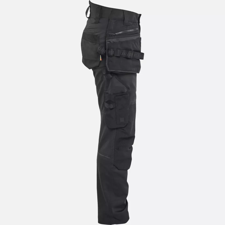 Blaklader 717011499999, STRIKER Ladies Stretch Craftsman Work Trousers, Black/Black, image 1, gallery thumbnail