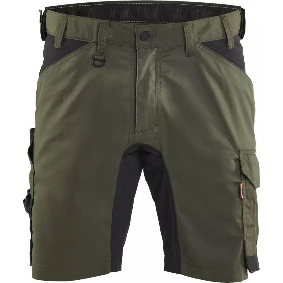 Blaklader 175318324298, Stretch Craftsman Shorts, Forest Green/Black