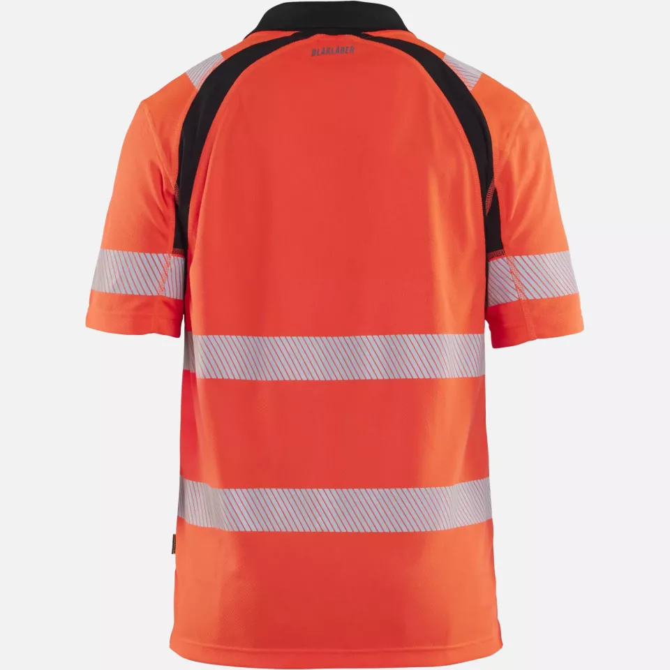 Blaklader 359510135599, High Vis UV Protection Polo Shirt, Red/Black, image 4, gallery thumbnail