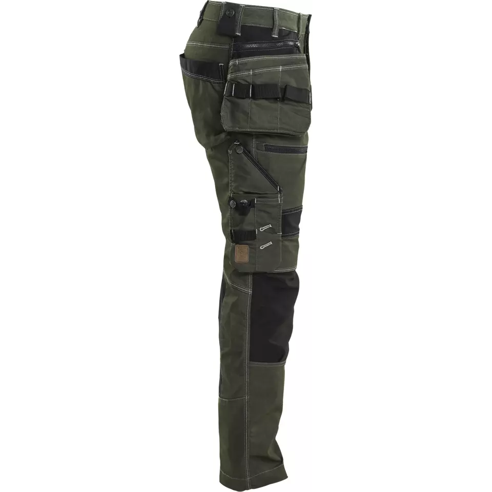 Blåkläder 199011414298, X1900 Stretch Craftsman Work Trousers, Forest Green/Black, image 2, gallery thumbnail