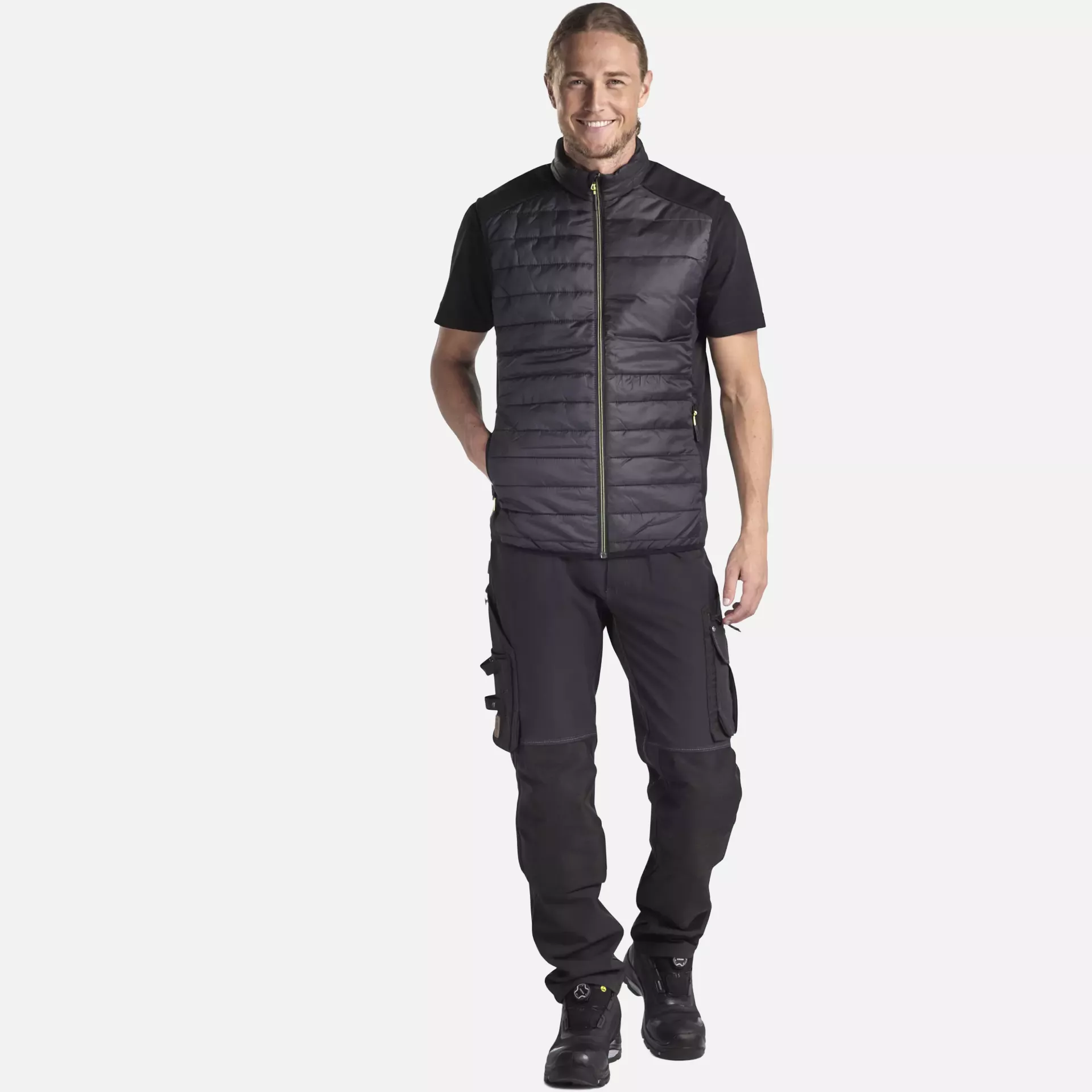 Blaklader 386320309933, Lined Vest, Black/Yellow, image 5