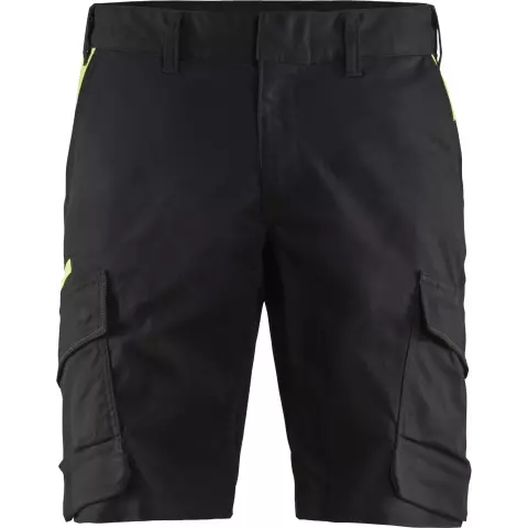 Blaklader Industry Stretch Shorts, Black/Yellow